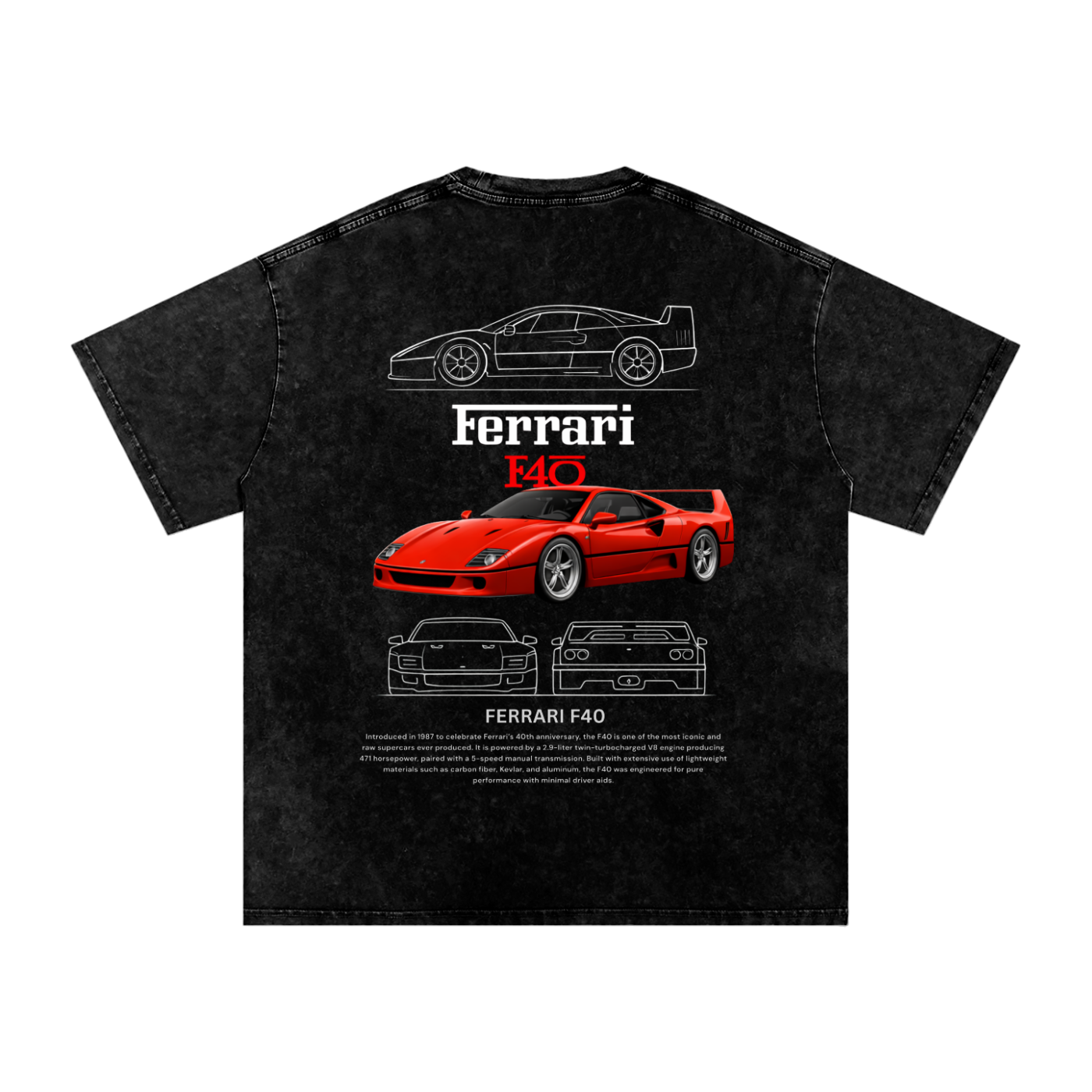 Ferrari F40 Oversized Cotton T-Shirt