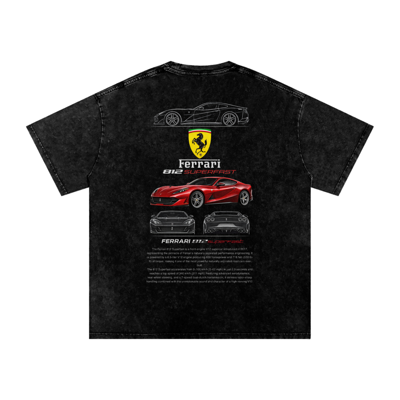 Ferrari 812 Superfast Oversized Cotton T-Shirt